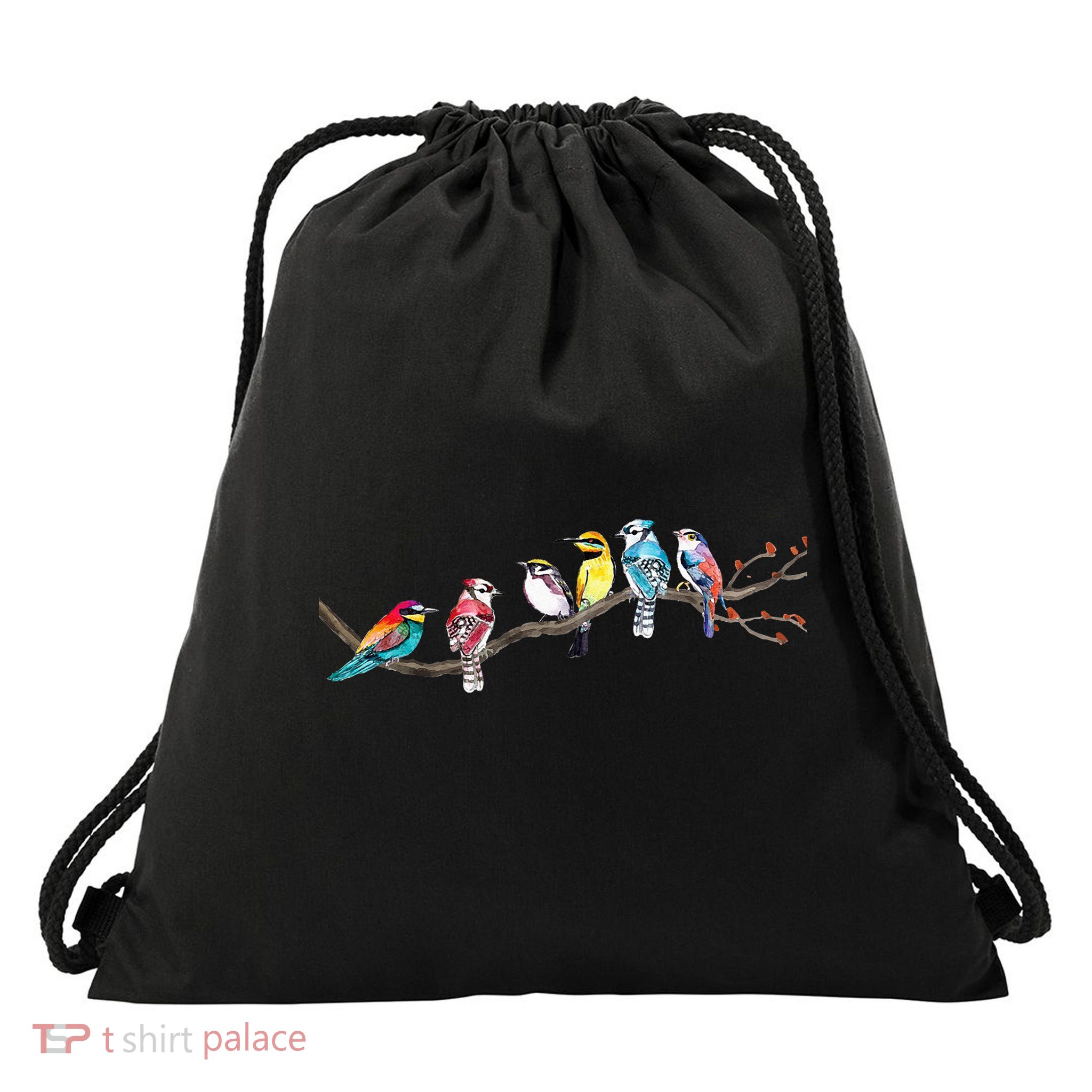 Birds On A Branch Birding Bird Watching Bird Watcher Drawstring Bag