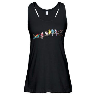 Birds On A Branch Birding Bird Watching Bird Watcher Ladies Essential Flowy Tank