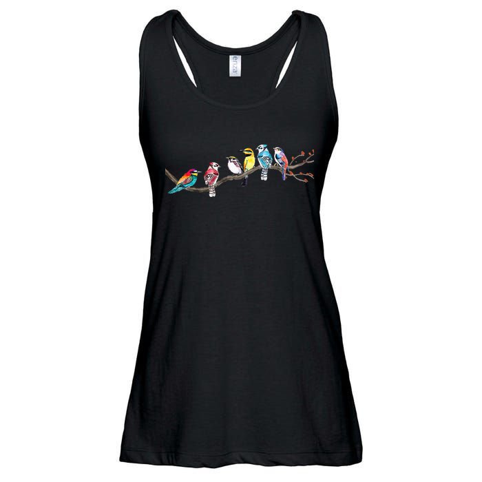 Birds On A Branch Birding Bird Watching Bird Watcher Ladies Essential Flowy Tank