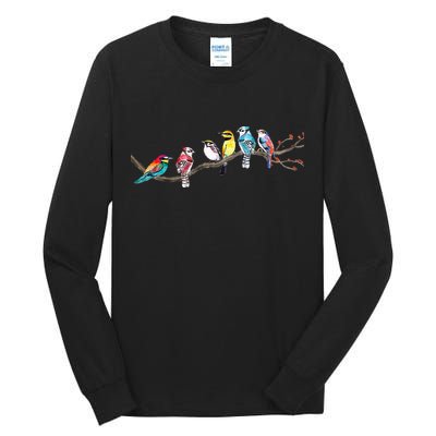 Birds On A Branch Birding Bird Watching Bird Watcher Tall Long Sleeve T-Shirt