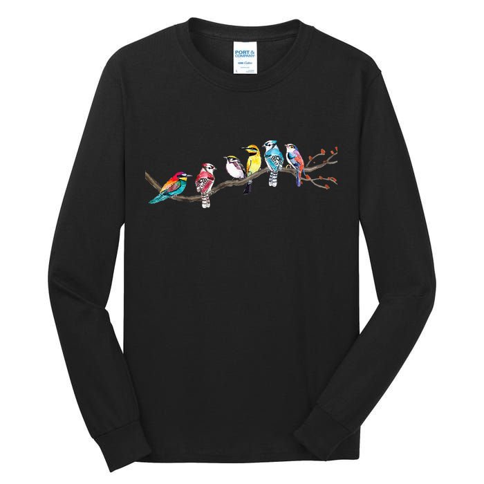 Birds On A Branch Birding Bird Watching Bird Watcher Tall Long Sleeve T-Shirt