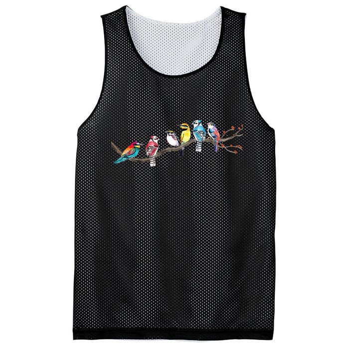 Birds On A Branch Birding Bird Watching Bird Watcher Mesh Reversible Basketball Jersey Tank
