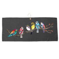 Birds On A Branch Birding Bird Watching Bird Watcher Large Microfiber Waffle Golf Towel