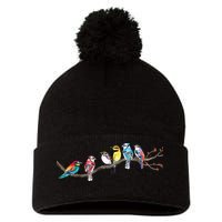 Birds On A Branch Birding Bird Watching Bird Watcher Pom Pom 12in Knit Beanie