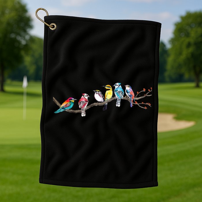 Birds On A Branch Birding Bird Watching Bird Watcher Golf Towel
