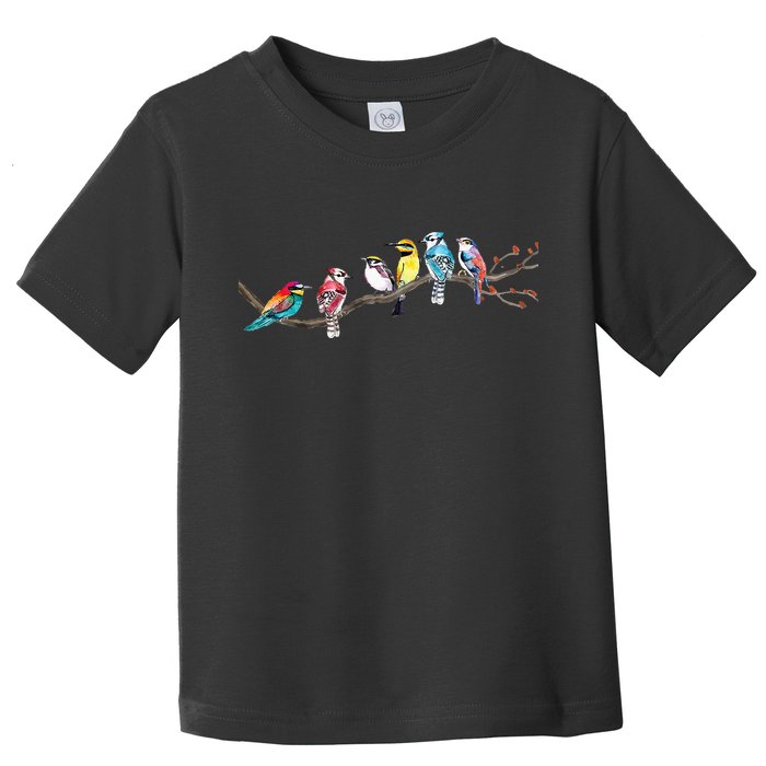 Birds On A Branch Birding Bird Watching Bird Watcher Toddler T-Shirt