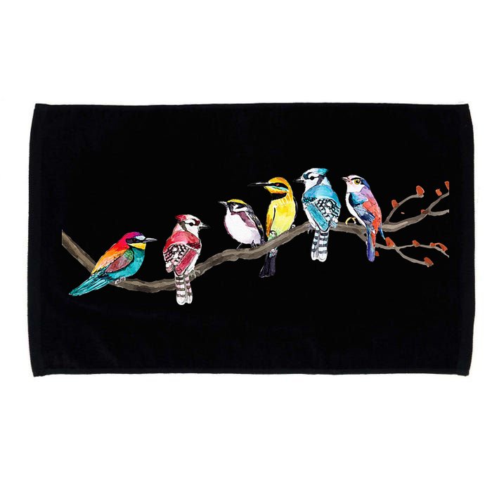Birds On A Branch Birding Bird Watching Bird Watcher Microfiber Hand Towel