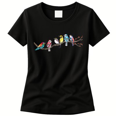 Birds On A Branch Birding Bird Watching Bird Watcher Womens T-Shirt