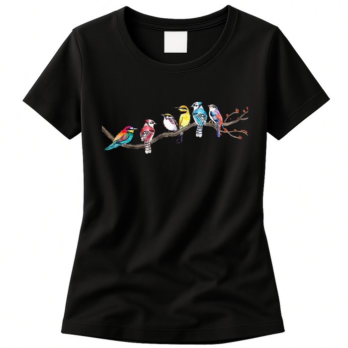 Birds On A Branch Birding Bird Watching Bird Watcher Womens T-Shirt