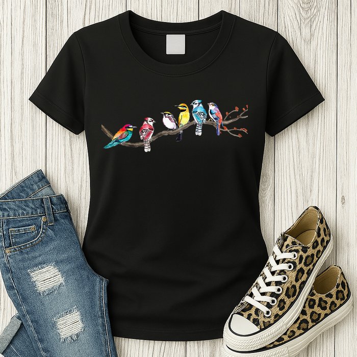 Birds On A Branch Birding Bird Watching Bird Watcher Womens T-Shirt