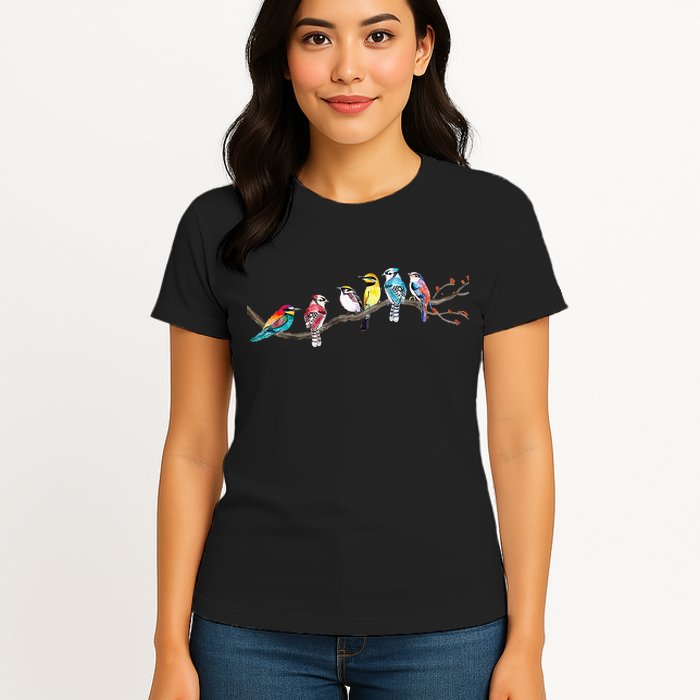 Birds On A Branch Birding Bird Watching Bird Watcher Womens T-Shirt