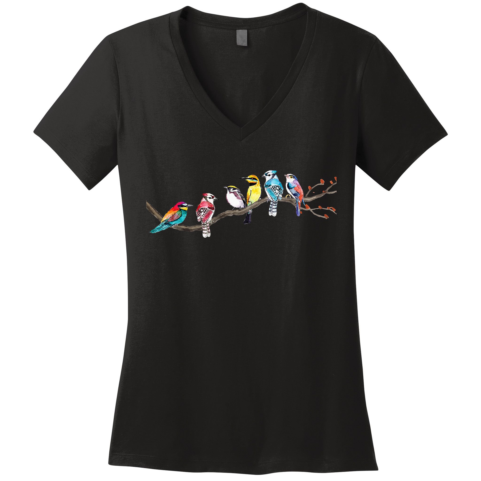 Birds On A Branch Birding Bird Watching Bird Watcher Women's V-Neck T-Shirt