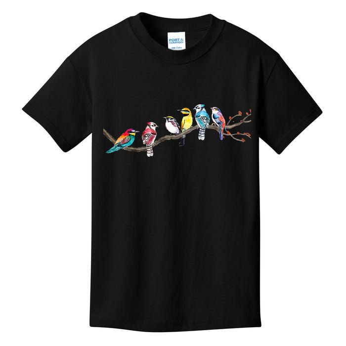 Birds On A Branch Birding Bird Watching Bird Watcher Kids T-Shirt