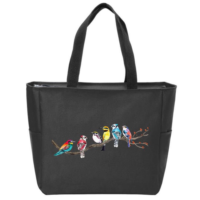 Birds On A Branch Birding Bird Watching Bird Watcher Zip Tote Bag