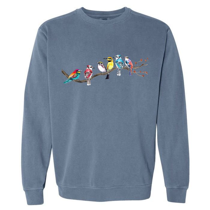 Birds On A Branch Birding Bird Watching Bird Watcher Garment-Dyed Sweatshirt