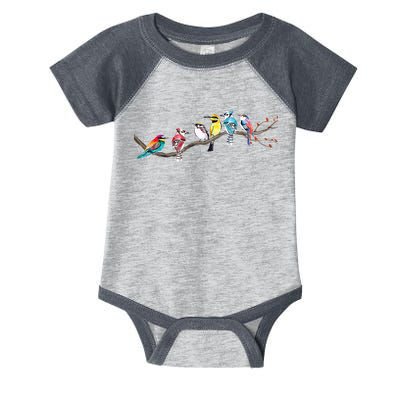 Birds On A Branch Birding Bird Watching Bird Watcher Infant Baby Jersey Bodysuit