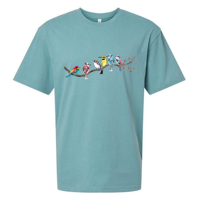 Birds On A Branch Birding Bird Watching Bird Watcher Sueded Cloud Jersey T-Shirt