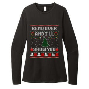 Bend Over And I'll Show You Christmas Tree Ugly Sweater Womens CVC Long Sleeve Shirt