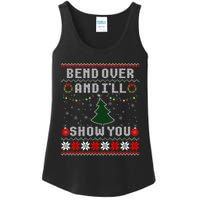 Bend Over And I'll Show You Christmas Tree Ugly Sweater Ladies Essential Tank