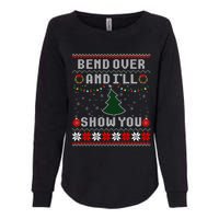 Bend Over And I'll Show You Christmas Tree Ugly Sweater Womens California Wash Sweatshirt