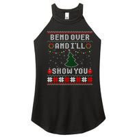 Bend Over And I'll Show You Christmas Tree Ugly Sweater Women's Perfect Tri Rocker Tank