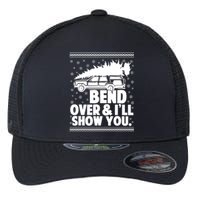 Bend Over And Ill Show You Funny Merry Christmas Tree Flexfit Unipanel Trucker Cap