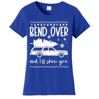 Bend Over And Ill Show You Christmas Pajama Funny Xmas  Women's T-Shirt