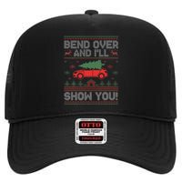 Bend Over And I'll Show You Ugly Christmas Couple Matching High Crown Mesh Back Trucker Hat