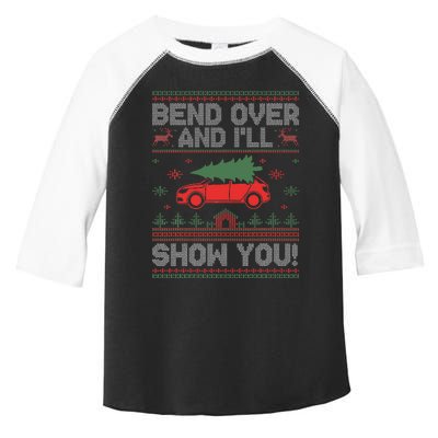 Bend Over And I'll Show You Ugly Christmas Couple Matching Toddler Fine Jersey T-Shirt