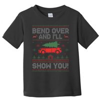 Bend Over And I'll Show You Ugly Christmas Couple Matching Toddler T-Shirt