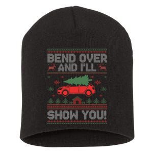 Bend Over And I'll Show You Ugly Christmas Couple Matching Short Acrylic Beanie