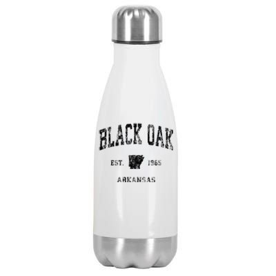 Black Oak Arkansas AR Vintage Athletic Black Sports Stainless Steel Insulated Water Bottle