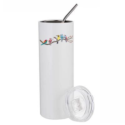 Birds On A Branch Birding Bird Watching Bird Watcher Stainless Steel Tumbler