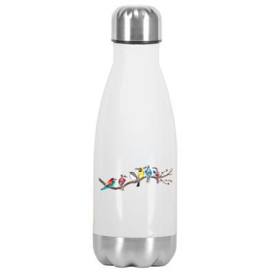 Birds On A Branch Birding Bird Watching Bird Watcher Stainless Steel Insulated Water Bottle