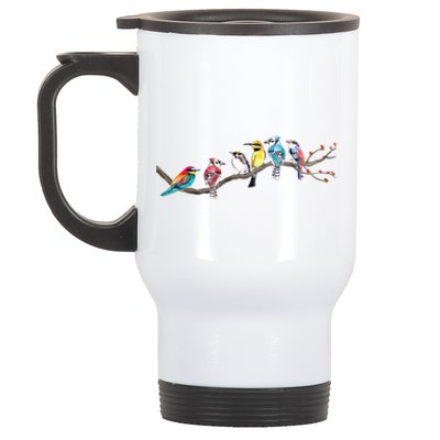 Birds On A Branch Birding Bird Watching Bird Watcher Stainless Steel Travel Mug