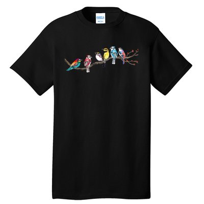 Birds On A Branch Birding Bird Watching Bird Watcher Tall T-Shirt