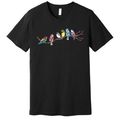 Birds On A Branch Birding Bird Watching Bird Watcher Premium T-Shirt