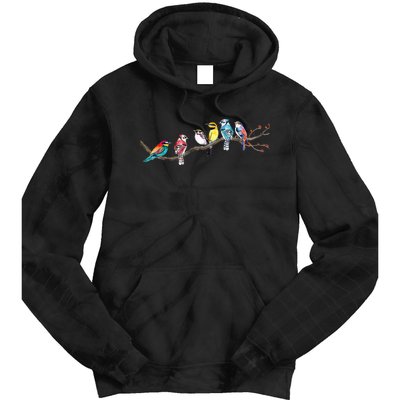 Birds On A Branch Birding Bird Watching Bird Watcher Tie Dye Hoodie