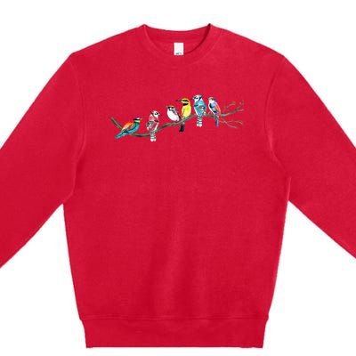 Birds On A Branch Birding Bird Watching Bird Watcher Premium Crewneck Sweatshirt