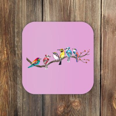 Birds On A Branch Birding Bird Watching Bird Watcher Coaster