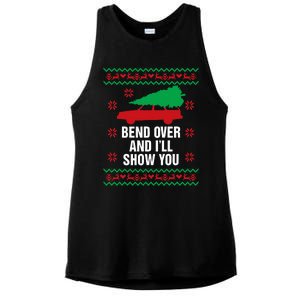 Bend Over and I'll Show You Christmas Couple Matching Family  Ladies PosiCharge Tri-Blend Wicking Tank