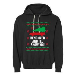 Bend Over and I'll Show You Christmas Couple Matching Family  Garment-Dyed Fleece Hoodie