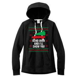 Bend Over and I'll Show You Christmas Couple Matching Family  Women's Fleece Hoodie