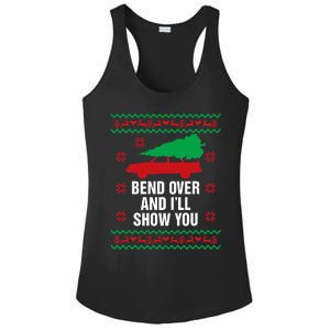 Bend Over and I'll Show You Christmas Couple Matching Family  Ladies PosiCharge Competitor Racerback Tank