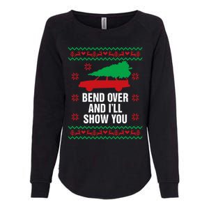 Bend Over and I'll Show You Christmas Couple Matching Family  Womens California Wash Sweatshirt