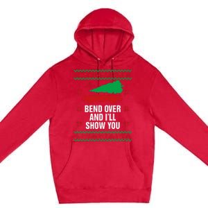 Bend Over and I'll Show You Christmas Couple Matching Family  Premium Pullover Hoodie