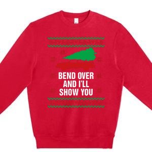 Bend Over and I'll Show You Christmas Couple Matching Family  Premium Crewneck Sweatshirt