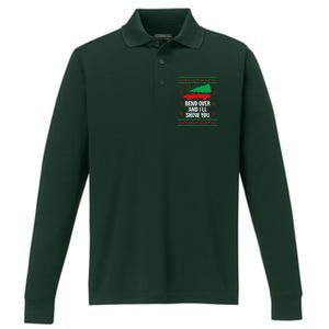 Bend Over and I'll Show You Christmas Couple Matching Family  Performance Long Sleeve Polo