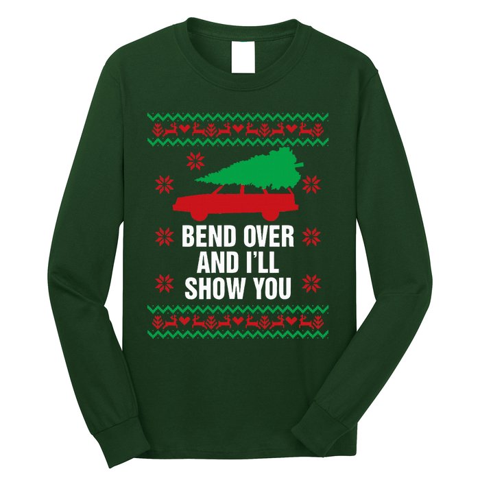 Bend Over and I'll Show You Christmas Couple Matching Family  Long Sleeve Shirt