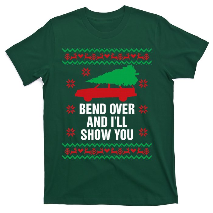 Bend Over and I'll Show You Christmas Couple Matching Family  T-Shirt